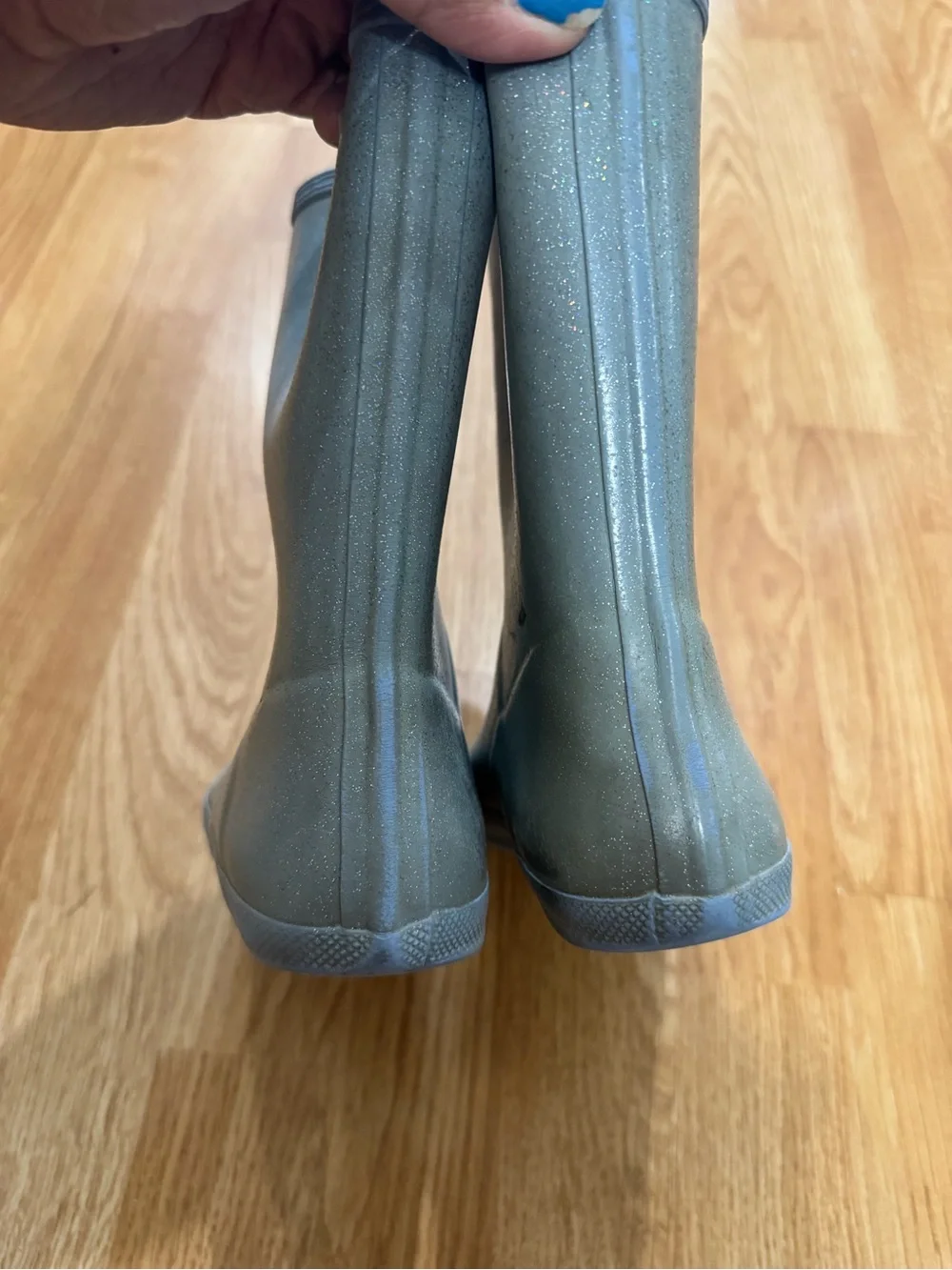 Hunter Kids Sparkle Light Blue Rain Boots